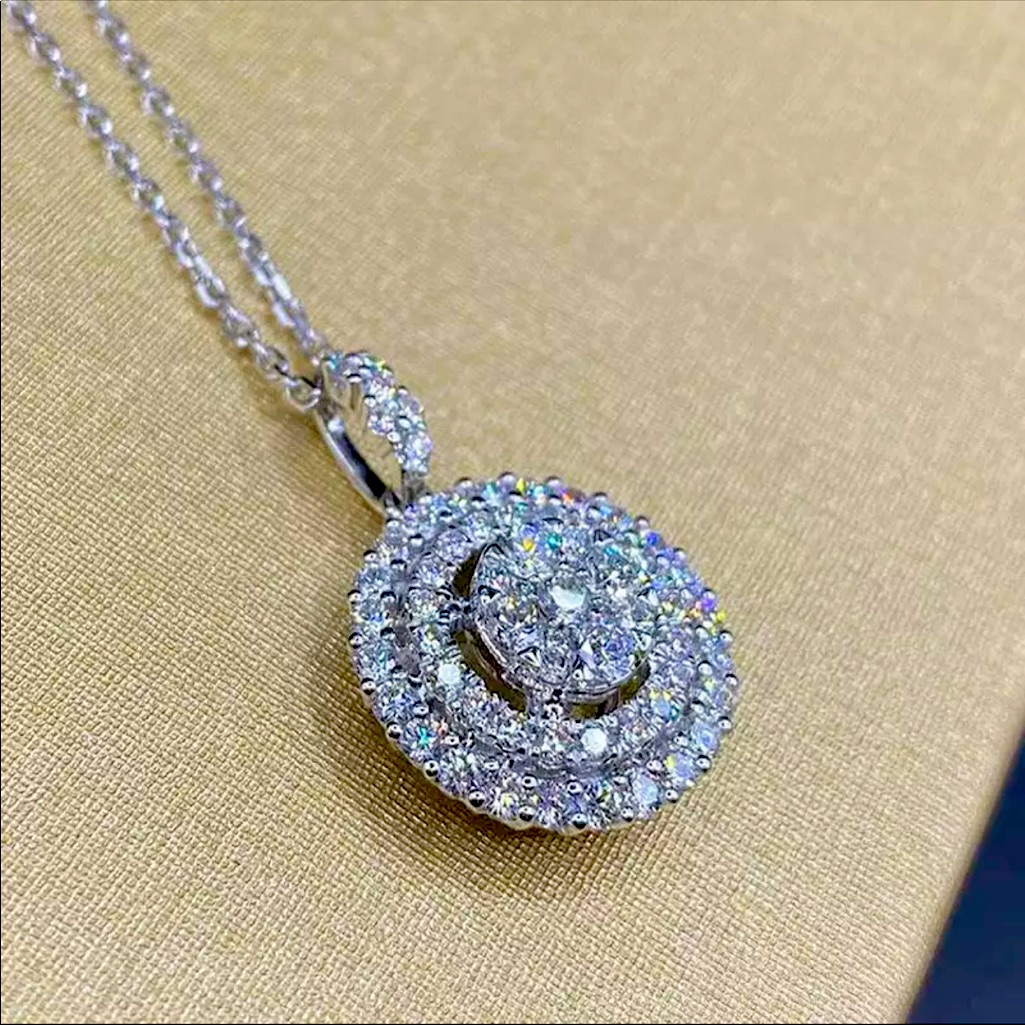 Sterling Silver Round Pendant Necklace